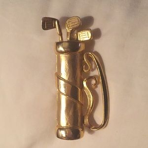 Golf Club Brooch